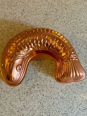Vintage Copper Fish Jello Mold.Can Be Hung.Wall Decor